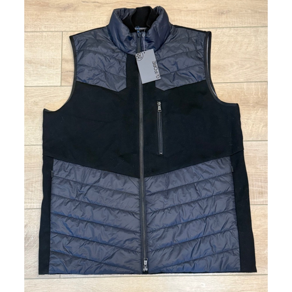 NEW G/FORE ONYX BLACK SKULL & T'S GOLF VEST JACKET G4MF23O51 SZ XL